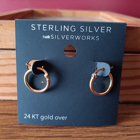*Price Drop* New belk SILVERWORKS small hoop earrings - Picture 1 of 5